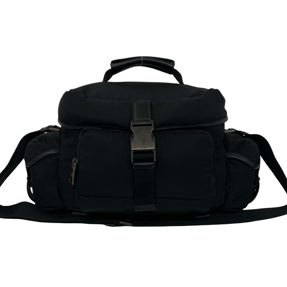 PRADA Prada Triangle Logo Hardware Tessuto Nylon Leather Genuine Shoulder Bag...